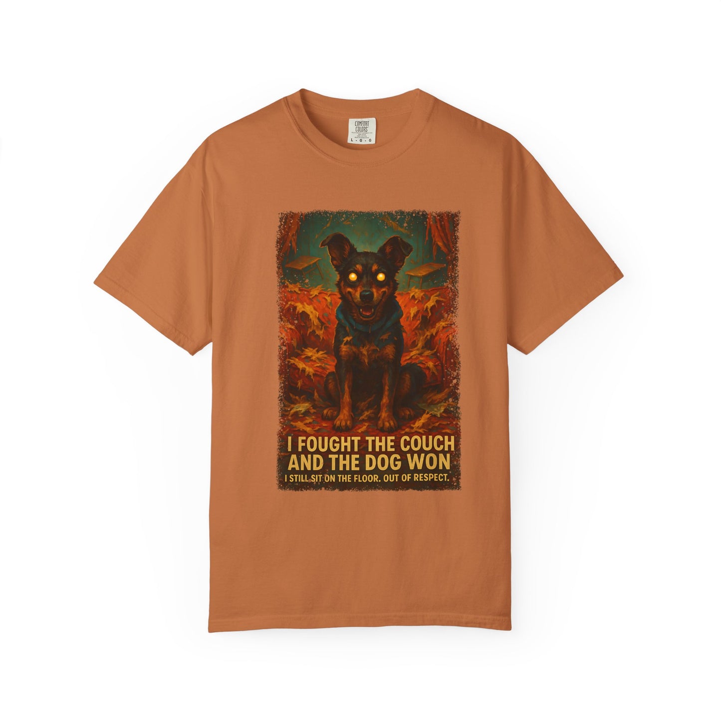 Funny Dog Owner Shirt , I Fought the Couch Tee, Comfort Colors Pet Humor Shirt, Dog Destroyed Couch Shirt , Floor Sitting Club