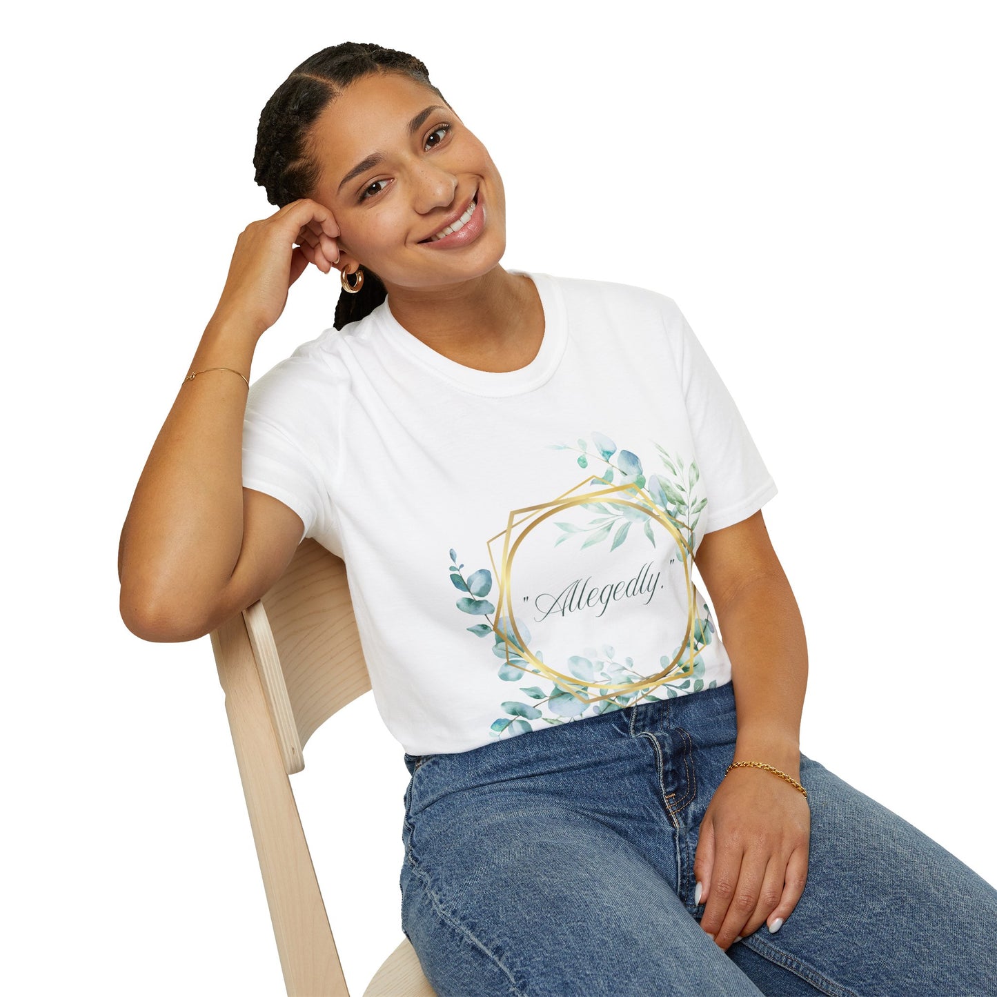 Unisex "Allegedly" Cotton Graphic T-Shirt, Soft style Top, funny, Humor, Casual Wear, Gifts, Spring Fashion,
