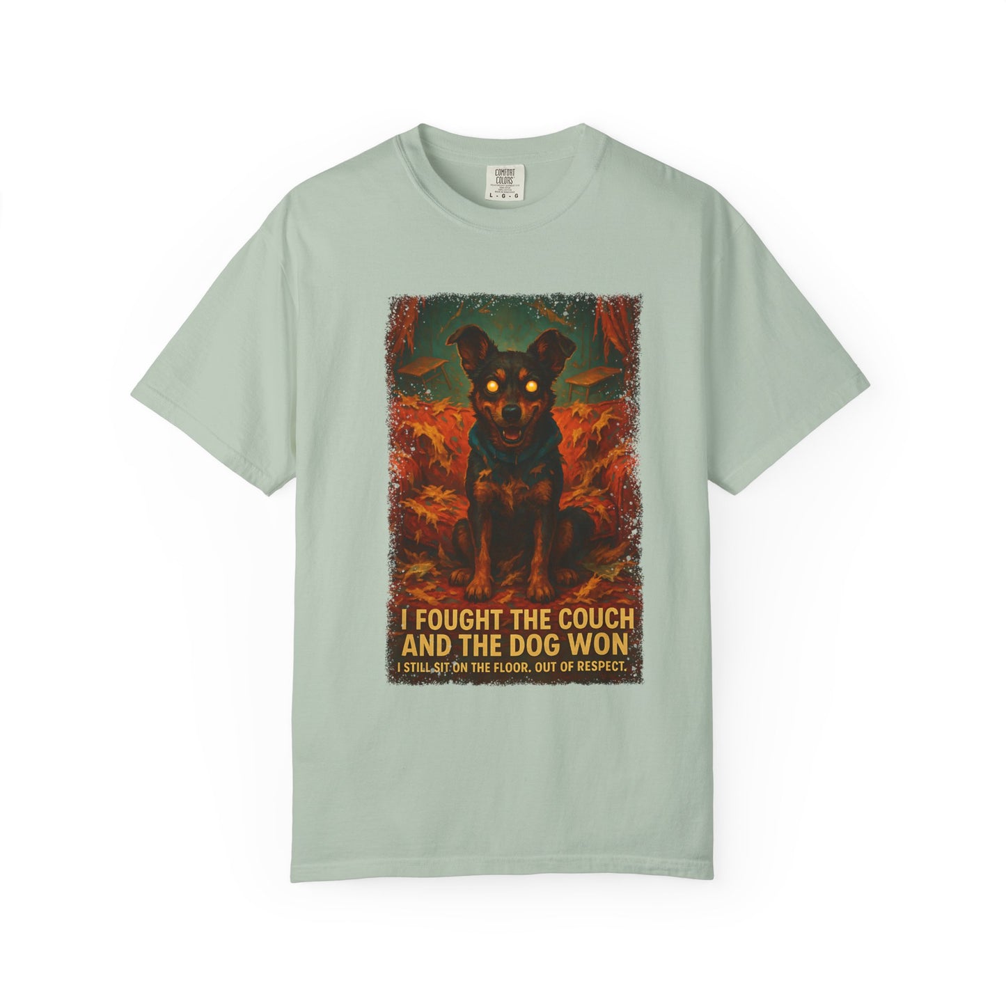 Funny Dog Owner Shirt , I Fought the Couch Tee, Comfort Colors Pet Humor Shirt, Dog Destroyed Couch Shirt , Floor Sitting Club