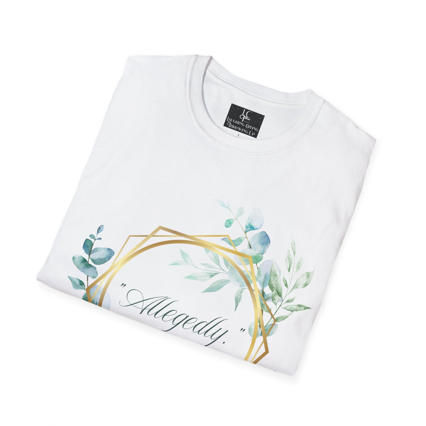 Unisex "Allegedly" Cotton Graphic T-Shirt, Soft style Top, funny, Humor, Casual Wear, Gifts, Spring Fashion,