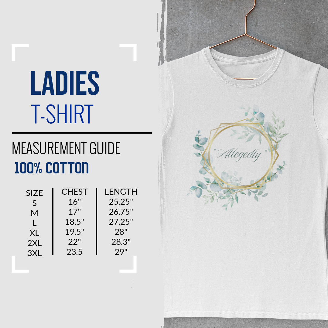 Floral "Allegedly" Tee, Cute Women's Softstyle Tee, Trendy Graphic Tee, Fun Casual Top, Gift for Friends, Spring Style