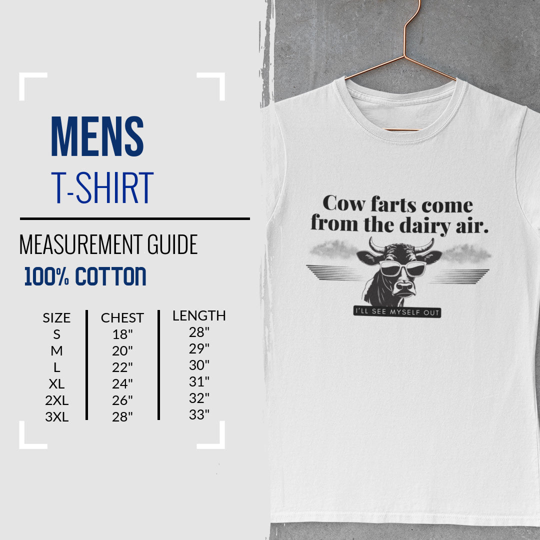 Unisex Cow Farts Graphic T-Shirt Soft Cotton, Funny, Humor, Menswear, Womens