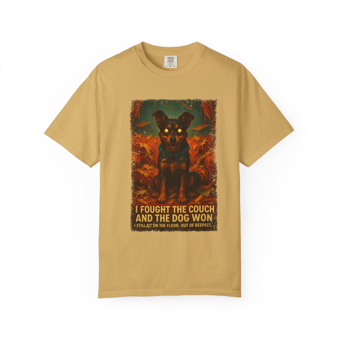 Funny Dog Owner Shirt , I Fought the Couch Tee, Comfort Colors Pet Humor Shirt, Dog Destroyed Couch Shirt , Floor Sitting Club